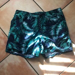 Floral print swim trunks
